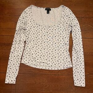 Floral Long Sleeve Top w/ Bow